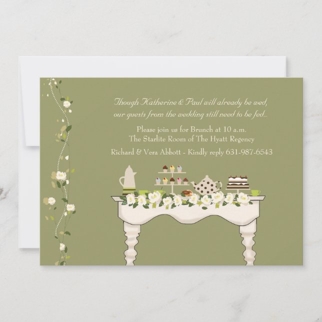 Post Wedding Brunch Invitation (You Pick Color) (Front)