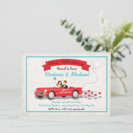 Post Wedding Brunch Reception car Invitation