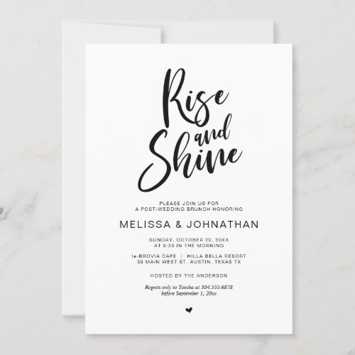 Post wedding Brunch Rise and Shine Invitation