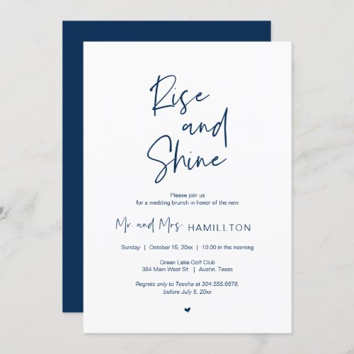 Post wedding Brunch Rise and Shine Invitation