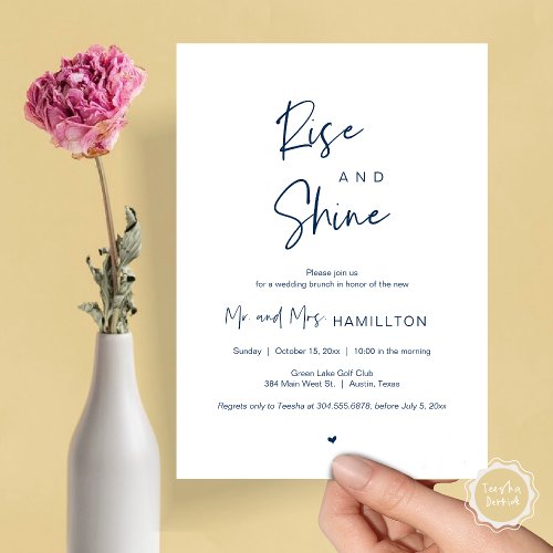 Post wedding Brunch Rise and Shine Invitation