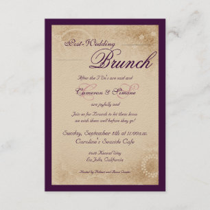 Post-Wedding Brunch -Script, Purple Invitation