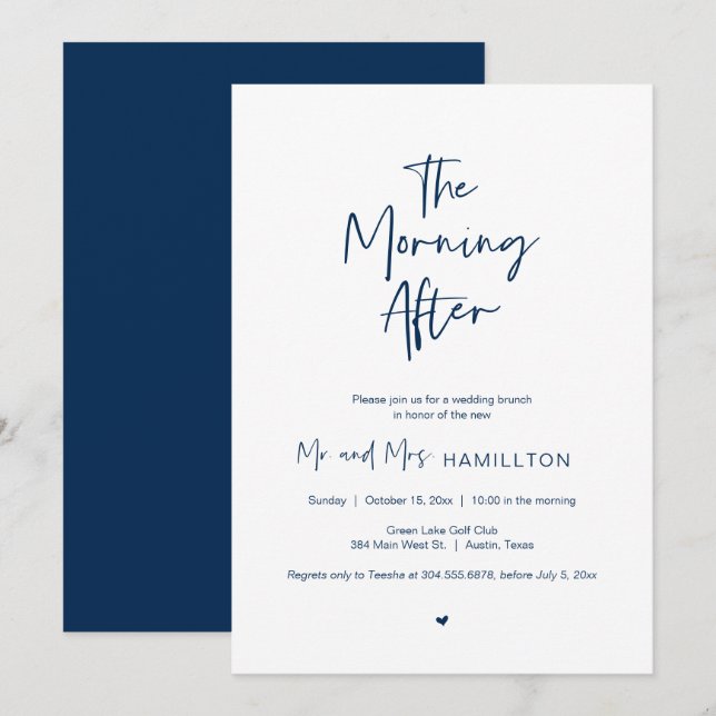 Post wedding Brunch, The morning after Invitation (Front/Back)