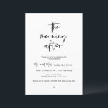 Post wedding Brunch, The morning after Invitation<br><div class="desc">Beautiful Modern Beautiful Minimalist,  Black Script font,  Post wedding Brunch Invitation card (The morning after). This is perfect for your wedding eve rehearsal,  dinner and party celebration. Add your details in matching font / lettering.
#TeeshaDerrick</div>