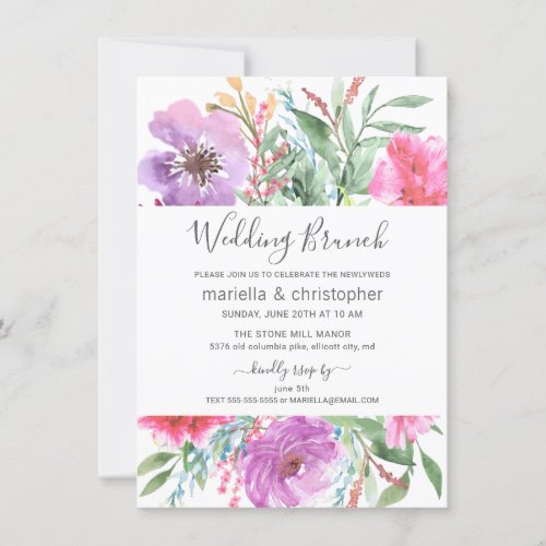 Post_Wedding Brunch Watercolor Blooming Garden Invitation