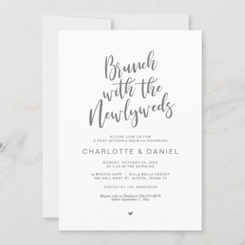 Post wedding Brunch with the newlyweds Dark Grey Invitation