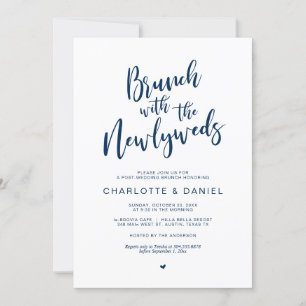 Post wedding, Brunch with the newlyweds, Navy Invitation