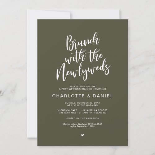 Post wedding Brunch with the newlyweds Olive Invitation