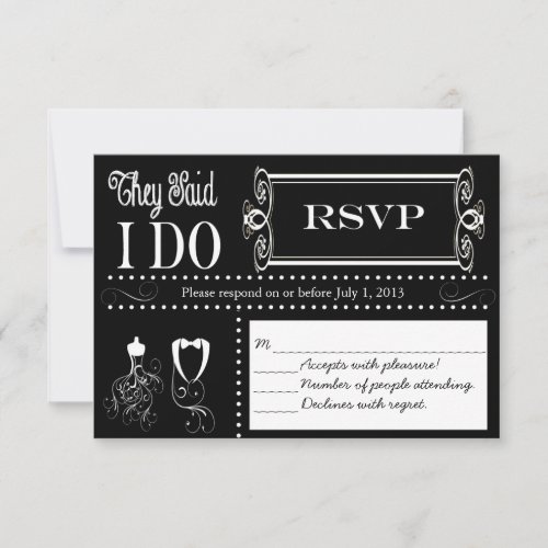 Post Wedding Chalkboard RSVP Card