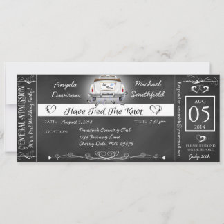 Post Wedding Chalkboard Ticket Invitation
