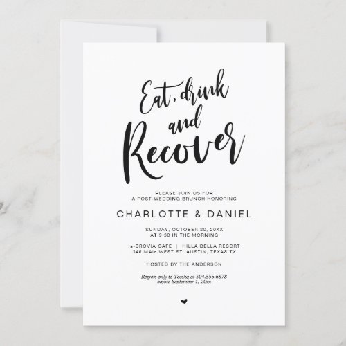 Post wedding Eat Drink and Recover Brunch Invitation
