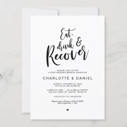 Post wedding Eat Drink and Recover Brunch Invitation