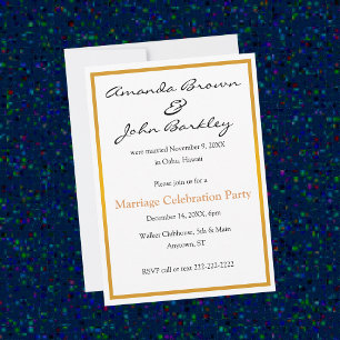 Post Wedding Marriage Celebration Party Invitation