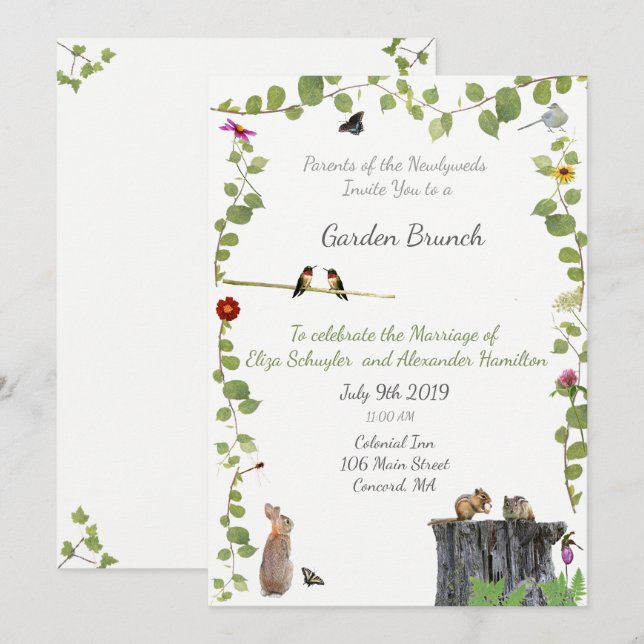 Post wedding: Newlywed  Brunch Invitation (Front/Back)