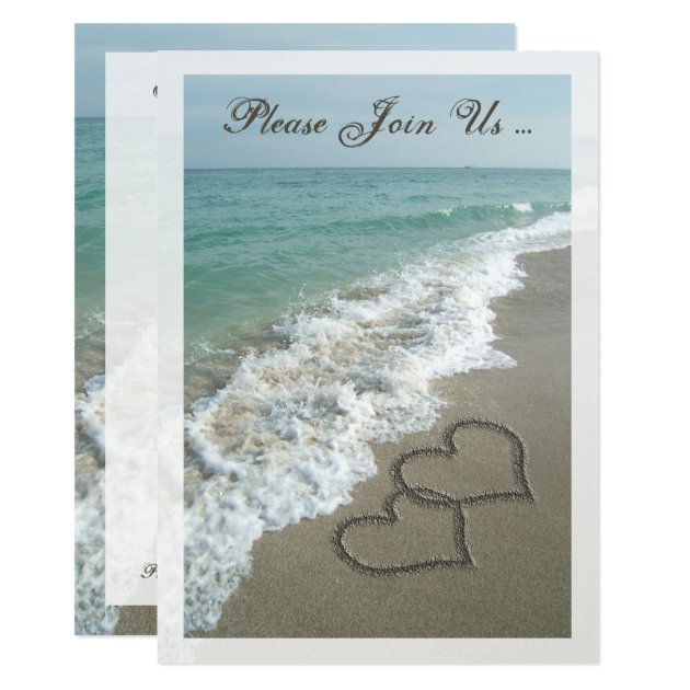 Post-Wedding Reception Destination Beach Hearts Card