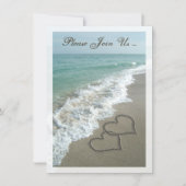 Post-Wedding Reception Destination Beach Hearts Invitation (Front)