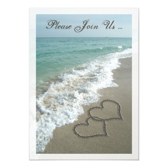 Post Wedding Reception Destination Beach Hearts Invitation