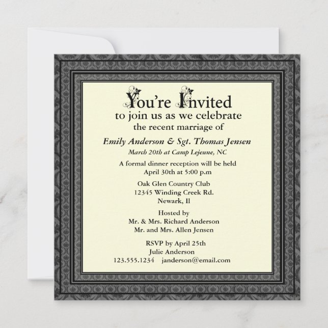 Post-Wedding Reception Invitation (Front)