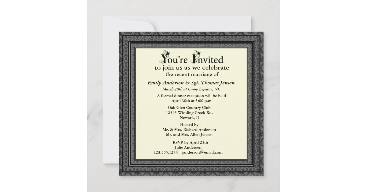 Post-Wedding Reception Invitation | Zazzle