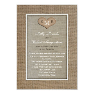 Post Wedding Reception Invitation Burlap Post Wedding Reception Invitation Burlap