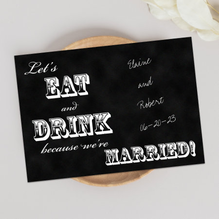 Post Wedding Reception Invitation -- Chalkboard