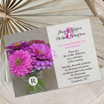 Post Wedding Reception Invitation - Mason Jar by henishouseofpaper at Zazzle