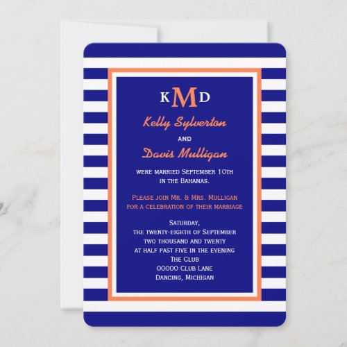 Post Wedding Reception Invitation -- Nautical
