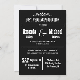 Post Wedding Reception Invitation - Theater Style