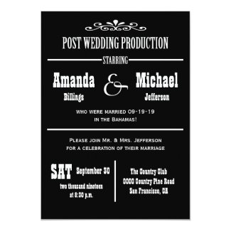 Post Wedding Reception Invitation - Theater Style