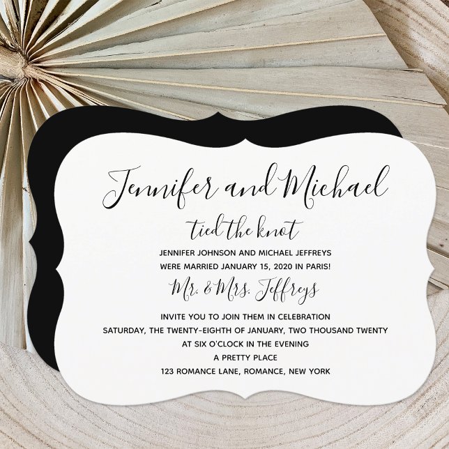 Post Wedding Reception Invitation -- Tied the Knot (Creator Uploaded)