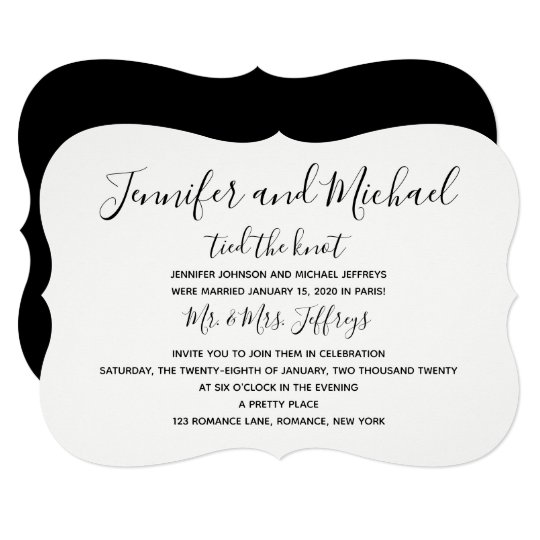 Post Wedding Reception Invitation Tied The Knot Zazzle Com