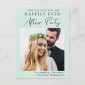 Post Wedding Reception Mint Save the Date Announcement Postcard (Front)