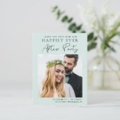 Post Wedding Reception Mint Save the Date Announcement Postcard (Standing Front)
