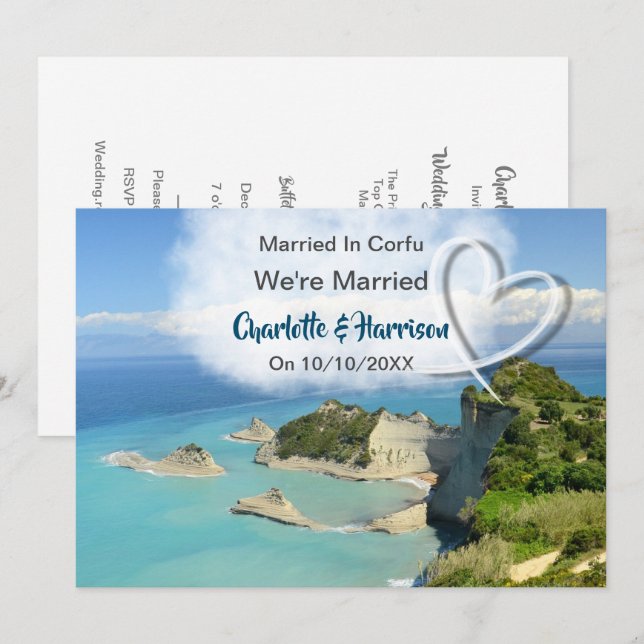Post Wedding Reception Party Married In Corfu Invitation (Front/Back)