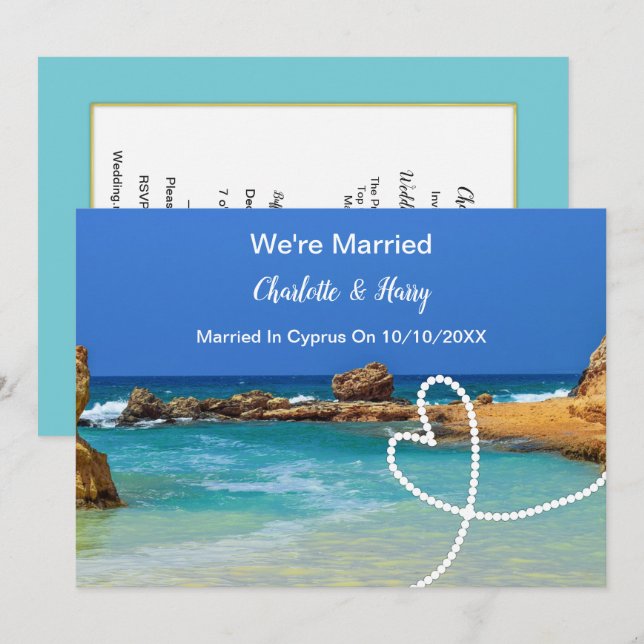 Post Wedding Reception Party Married In Cyprus Invitation (Front/Back)