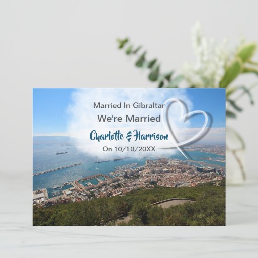 Post Wedding Reception Party Married In Gibraltar Invitation Zazzle