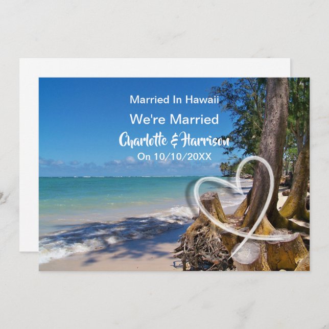 Post Wedding Reception Party Married In Hawaii Invitation (Front/Back)