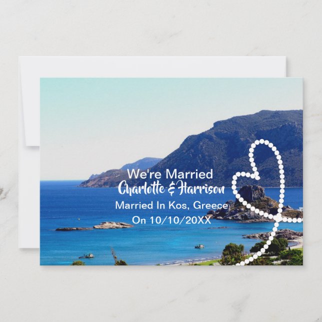 Post Wedding Reception Party Married In Kos Invitation (Front)