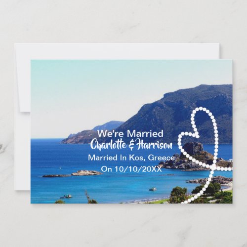 Post Wedding Reception Party Married In Kos Invitation