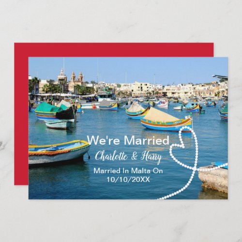 Post Wedding Reception Party Married In Malta Invitation