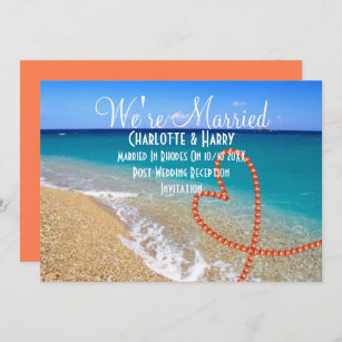 12 x Blue Beach Scene Beach Wedding Evening Day Reception InvitesH1061 