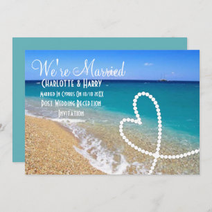 Post Wedding Reception Party Sunny Beach Scene Invitation