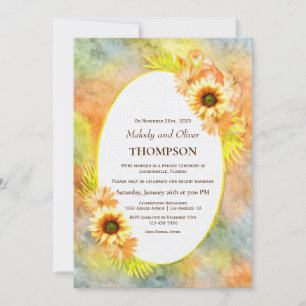 Post-Wedding Reception Rustic Sunflower Invitation