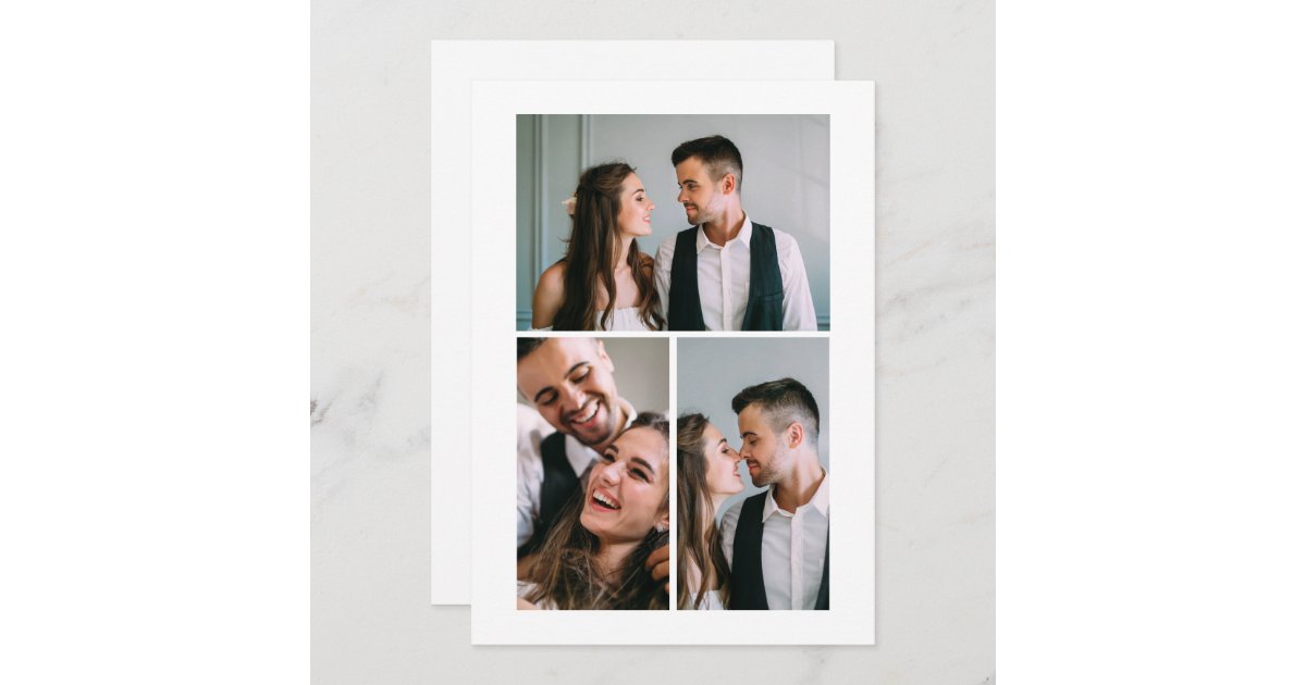 Post Wedding Three Photo Announcement | Zazzle