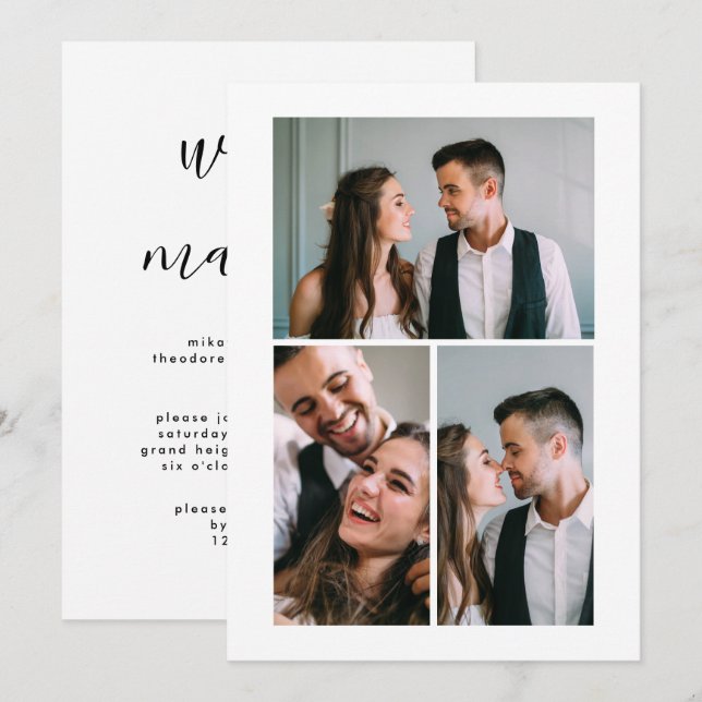 Post Wedding Three Photo Announcement (Front/Back)