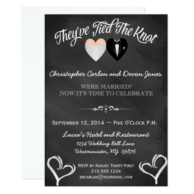 Post Wedding Trendy Chalkboard Invitation