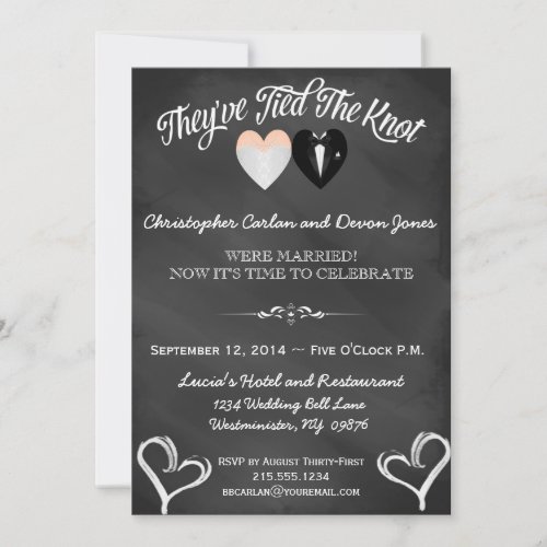 Post Wedding Trendy Chalkboard Invitation