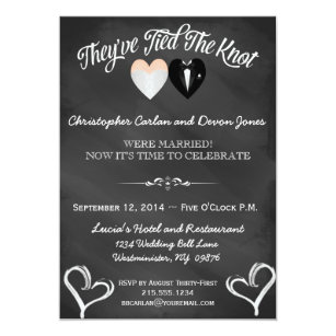 Post Wedding Invitations Zazzle Post Wedding Trendy Chalkboard Invitation