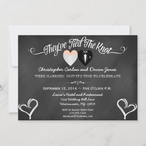 Post Wedding Trendy Chalkboard Invitation