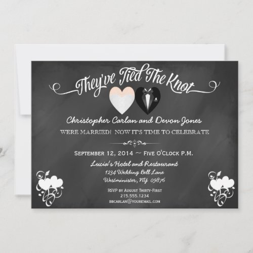 Post Wedding Trendy Chalkboard Invitation